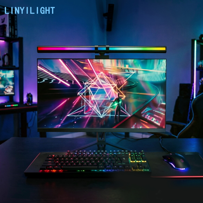 Home Office Work Table - 60/80cm RGB 라이트 LED 모니터 라이트