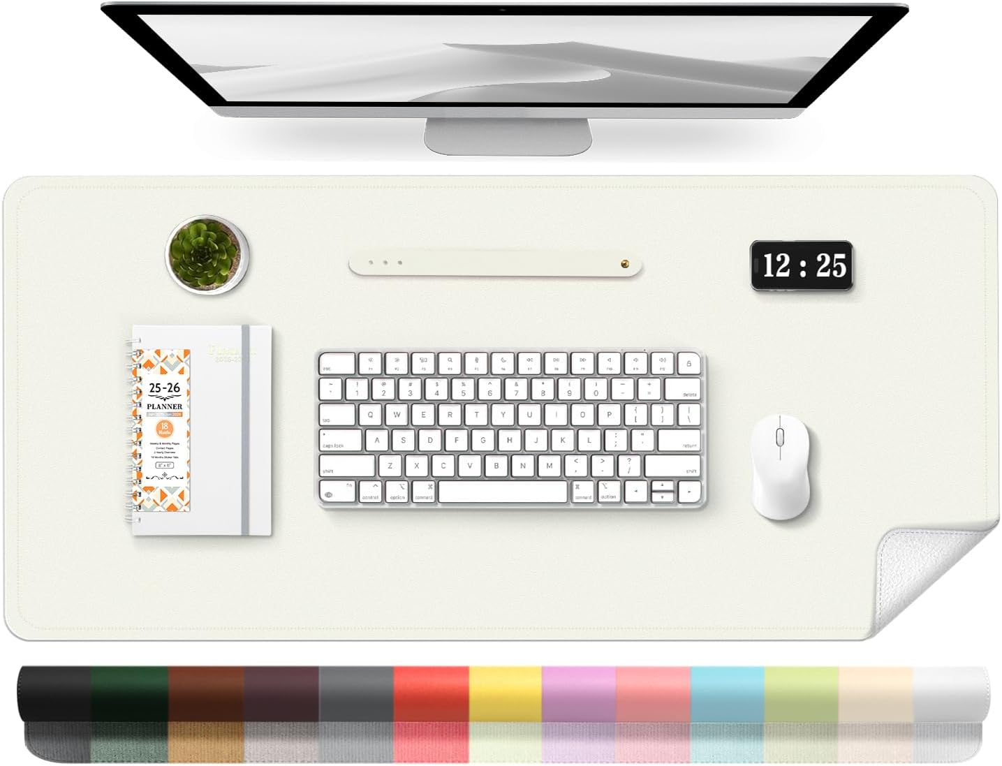 Desk Mat Leather - 39.4x17인치 가죽 데스크 패드 보호대, 미끄럼