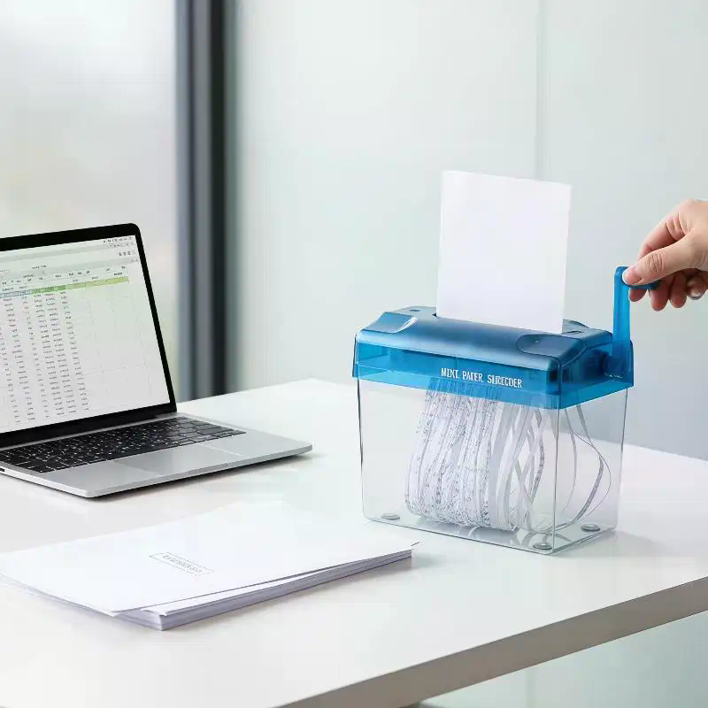 Home Office Paper Shredder - 휴대용 미니 수동 제지기, 핸드 크랭크