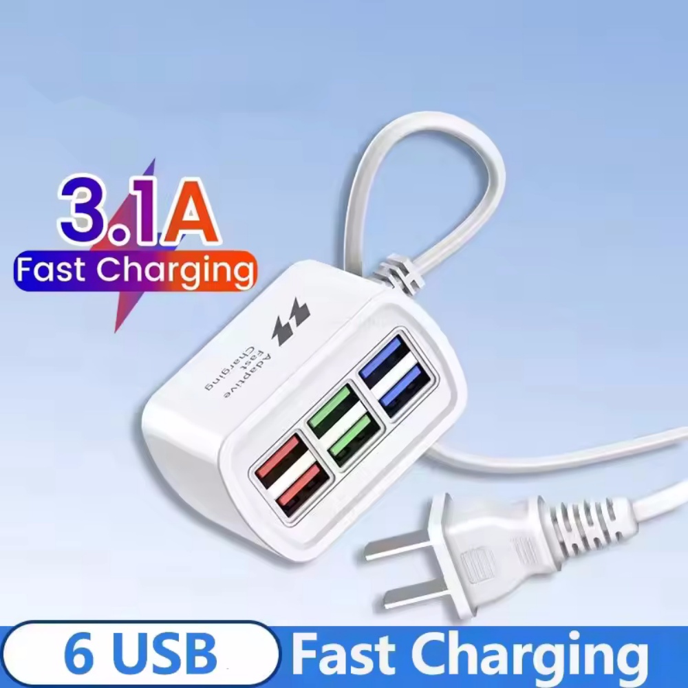 Power Strip Desk - 6 in 1 고속 USB 충전기,