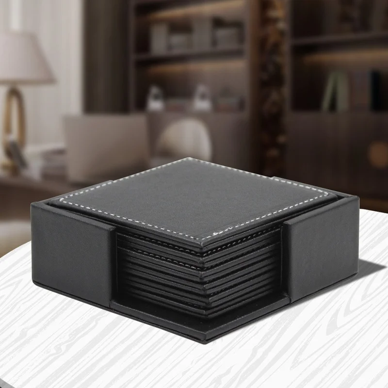 6 개/대 비즈니스 가죽 컵 받침 단열 컵 받침 차 광 - Desk Mat Leather 리뷰 및 가격