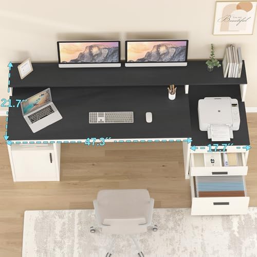 YOME 65인치 컴퓨터 책상(3단 서랍 및 수납 선반 - Home Office 365 리뷰 및 가격