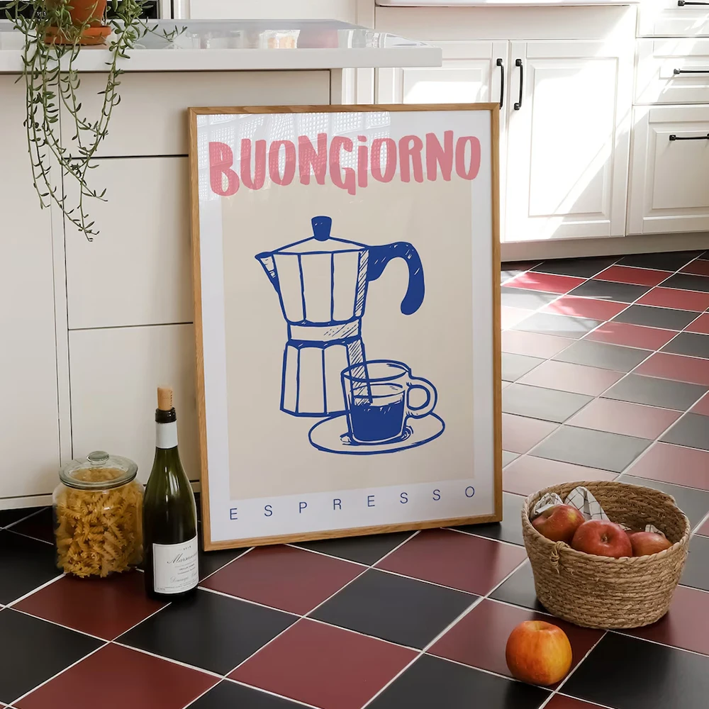 현대 커피 에스프레소 벽 아트 인쇄 유행 레트로 빈티지 - Home Office Kitchen 리뷰 및 가격