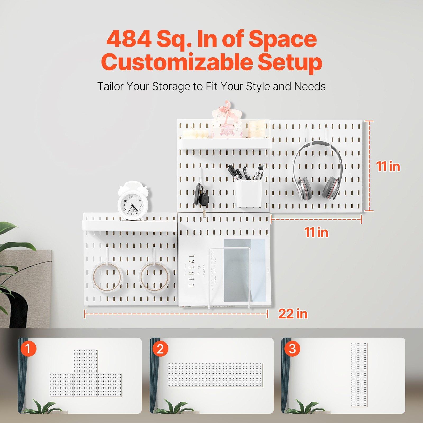모듈식 플라스틱 페그보드 벽 정리대 조합 키트 11x1 - Home Office Kitchen 리뷰 및 가격