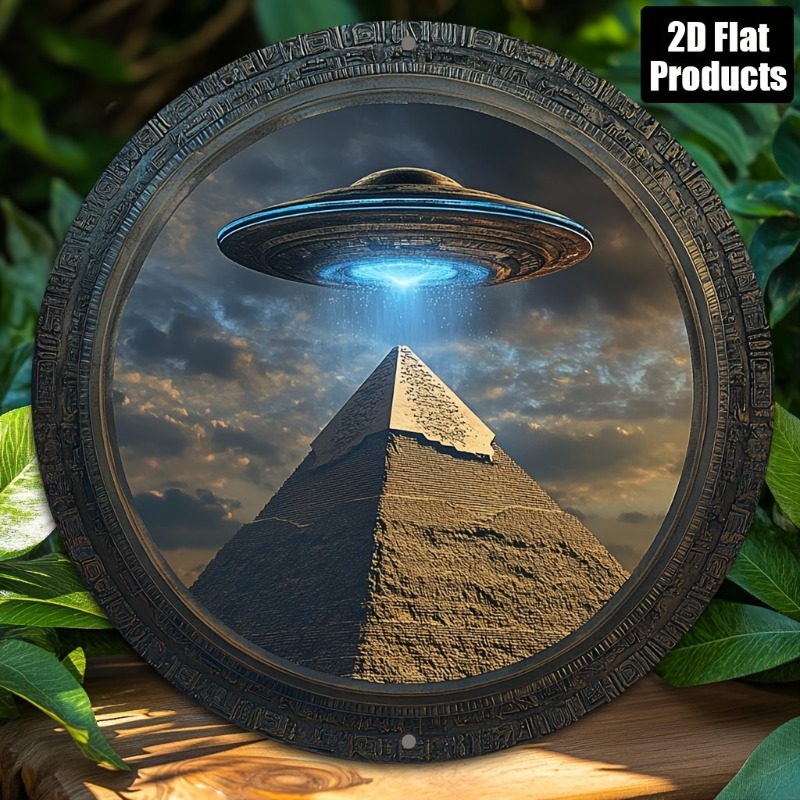 피라미드 UFO 테마 원형 알루미늄 금속 장식 플라크  - Home Office Kitchen 리뷰 및 가격