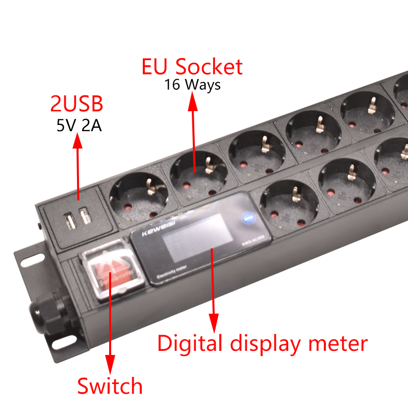 랙 마운트 디지털 전류계 전압계 전류계, 16 웨이 독 - Power Strip Desk 리뷰 및 가격